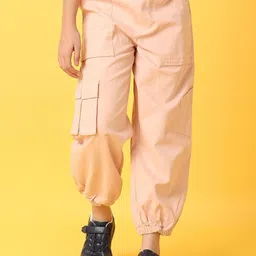 V-Mart Girls Solid Regular Fit Cargo Trousers-image-17
