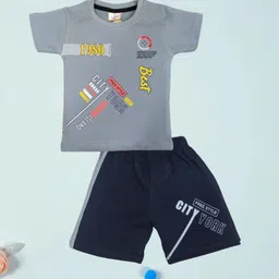FASHION GRAB Unisex Kids Printed T-shirt with Shorts-image-77