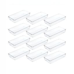 Aura Transparent 12 Pieces Reusable Desk Organisers-image-2