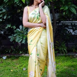 ASISA Sudha Floral Printed Satin Saree-picture-23