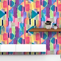 ArtzFolio Printed UV-Resistant Anti-Bacterial Multicolored Kaleidoscope LinesPeel & Stick Wallpaper-image-8