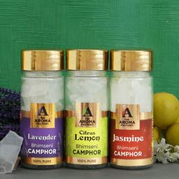The Aroma Factory 3Pc White Lavender, Jasmine, Lemon Bhimseni Camphor Tablets-42