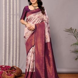 AVANTIKA FASHION Woven Design Zari Pure Silk Banarasi Saree-32