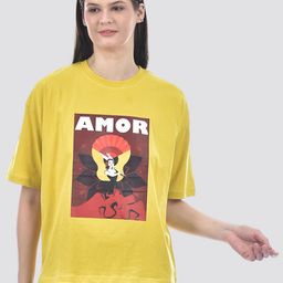 Numero Uno Graphic Printed Round Neck Drop Shoulder Sleeves Cotton Oversized Tshirt-image-76