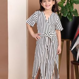 Baawri Girls Striped Waist Tie-Ups Basic Jumpsuit-image-97