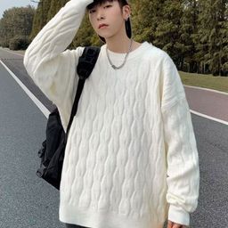 StyleCast Men Self Design Round Neck Longline Pullover-picture-3