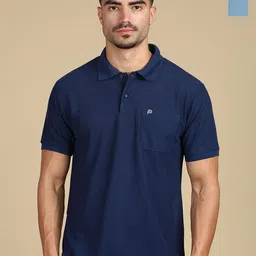LUX PARKER Men Pack of 2 Anti Odour Solid Polo Collar Cotton T-shirts-image-11