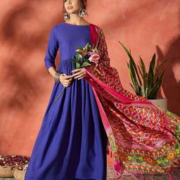 InWeave Women Anarkali Calf Length Kurta Sets-picture-14