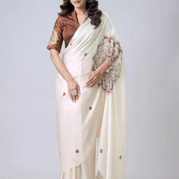 KCPC BANDHANI White Printed Silk Blend Sarees-picture-40