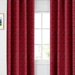 Aura Maroon Set of 2 Floral Door Curtain-25
