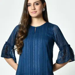 OTIRA Keyhole Neck Chiffon Top-picture-13