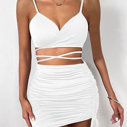 LULU & SKY Women Shoulder Straps Cut-Outs Bodycon Mini Dress-image-93