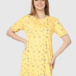 Juliet Floral Printed Cotton T-shirt Dress-image-52
