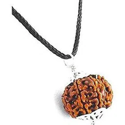 RAVIOUR LIFESTYLE Silver Pleated Rudraksha Pendant-image-28