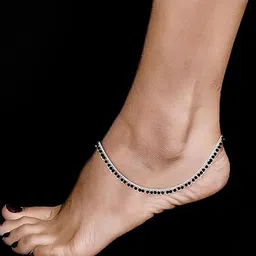 Sangria Set Of 2 Silver-Plated Artificial Beaded Anklets image 3