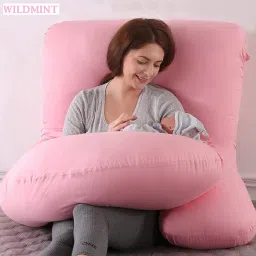 Premium J Shape Pregnancy Pillow Microfibre Solid Pregnancy Pillow Pack of 1-image-11