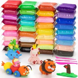 36 Pcs Colours Air Dry Clay. Super Light DIY Clay for Model Air Dry-image-1
