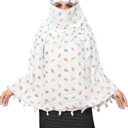 Printed Rayon Women White Bluetooth Scarf, Fancy Scarf, Scarf, Stole, Faux Turtleneck Neck Cover-image-18