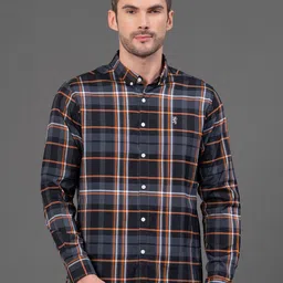Red Tape Men Tartan Checks Checked Casual Shirt-image-30