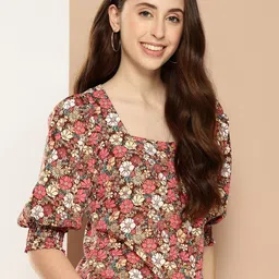 encore by INVICTUS Floral Print Puff Sleeve Top-picture-50