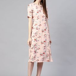 plusS Women Pink & Red Floral Print Shift Dress-image-76
