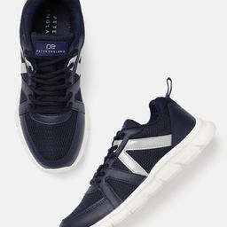 Peter England Men Navy Blue Woven Design Sneakers-image-20