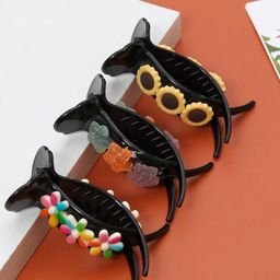 Yellow Bee Girls Multicoloured Set of 3 Claw Clip-15