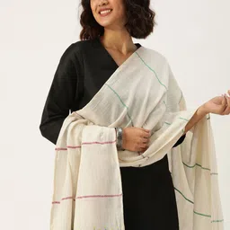 ArtEastri Embroidered Cotton Dupatta with Kantha Work-picture-41