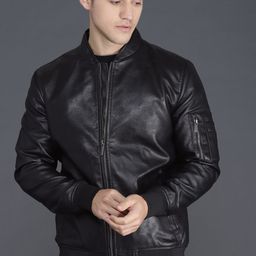 WROGN Men Black Slim Fit Self Design Jacket-image-72