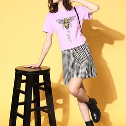 Antheaa Women Elegant Lavender Graphic Joyful Conversation Tshirt-image-53
