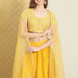 House of Pataudi  Jashn Embroidered Sequinned Ready to Wear Lehenga & Blouse With Dupatta-picture-21