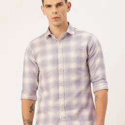 Integriti Slim Fit Checked Pure Cotton Casual Shirt-image-89