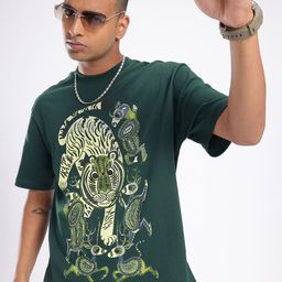 glitchez Street Cool Graphic Printed Relaxed Fit T-shirt-image-90