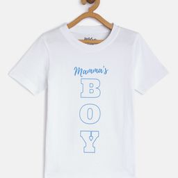 METRO KIDS COMPANY Boys White & Blue Typography Printed T-shirt-image-72