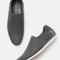 U.S. Polo Assn. Men Grey Solid Slip-On Sneakers-picture-13