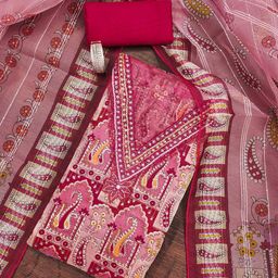 MANVAA Embellished Organza Unstitched Dress Material-image-22