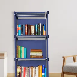 Decent Hut Navy Blue 4 Tier Metal Open Storage Book Shelf-picture-58