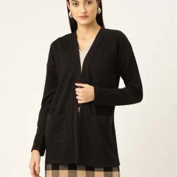 KASSUALLY Black Cotton Shrug-35