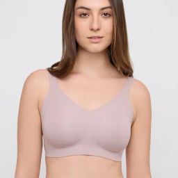 Wunderlove by Westside Light Taupe Invisible Cotton Blend Bra-image-54