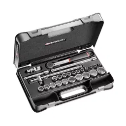 FACOM 12.7 mm (1/2 Inch) Socket Set Mbox Performance Round Head Ratchet, S.161-4P12 (Set of 26)-3