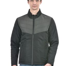 Numero Uno Black Regular Fit Colour Block Jacket-image-61