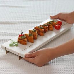 Muun Home Gold Marble Modern Tray with Gold Base-11