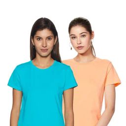 COLOR CAPITAL Blue & Peach Regular Fit T-Shirt (Pack Of 2)-picture-6