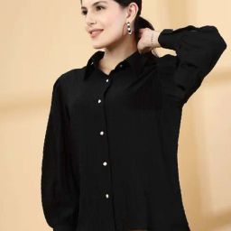 Melon By plusS Black Plain Shirt-image-58