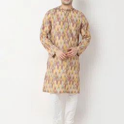 Ethnicity Ethnic Motifs Printed Mandarin Collar Straight Kurta-image-82