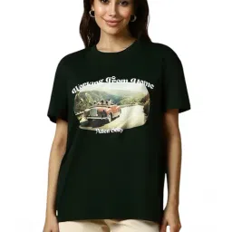 Allen Solly Green Cotton Graphic Print T-Shirt-image-72