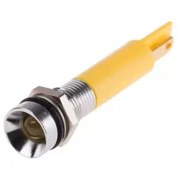 RS PRO Yellow Panel Mount Indicator 230V AC, Mounting Hole Size 8 mm, Termination Type , Model No 205202-17