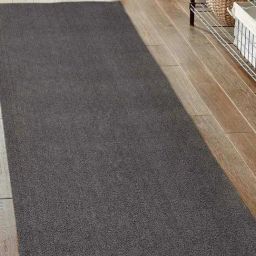 Obsessions Grey Solid Machine Made Runner - Small-18