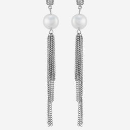 Kushal's Fashion Jewellery Rhodium-Plated Zircon Studded Classic Drop Earrings-picture-42