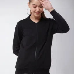 Miss Chase Black Full Sleeves Bomber Jacket-11
